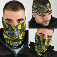 Waimanalo Oahu Hawaii Surfing Neck Gaiter Tropical Beach Retro Sunburst Surfboard