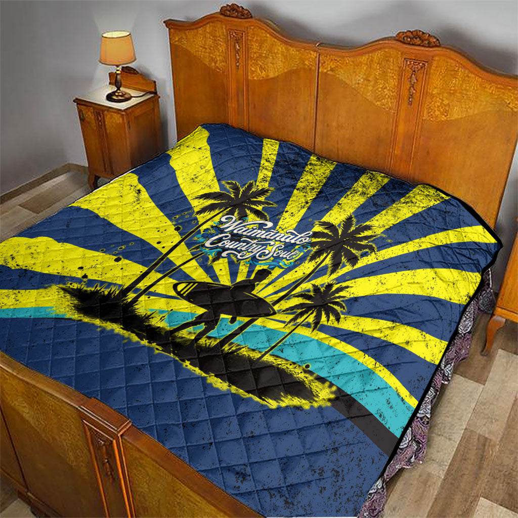 Waimanalo Oahu Hawaii Surfing Quilt Tropical Beach Retro Sunburst Surfboard