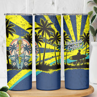 Waimanalo Oahu Hawaii Surfing Skinny Tumbler Tropical Beach Retro Sunburst Surfboard