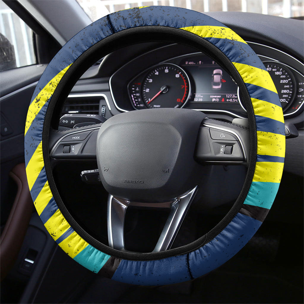 Waimanalo Oahu Hawaii Surfing Steering Wheel Cover Tropical Beach Retro Sunburst Surfboard