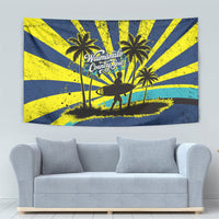 Waimanalo Oahu Hawaii Surfing Tapestry Tropical Beach Retro Sunburst Surfboard