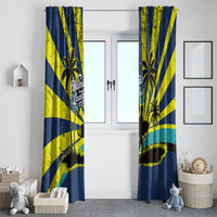 Waimanalo Oahu Hawaii Surfing Window Curtain Tropical Beach Retro Sunburst Surfboard