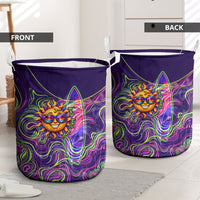 Waimanalo Hawaii Sun Rabbit Laundry Basket Psychedelic Trippy Neon Swirl Graphic