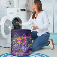 Waimanalo Hawaii Sun Rabbit Laundry Basket Psychedelic Trippy Neon Swirl Graphic