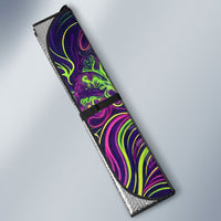 Waimanalo Hawaii Sun Rabbit Auto Sun Shade Psychedelic Trippy Neon Swirl Graphic