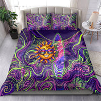 Waimanalo Hawaii Sun Rabbit Bedding Set Psychedelic Trippy Neon Swirl Graphic