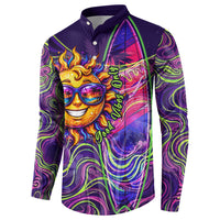Waimanalo Hawaii Sun Rabbit Button Sweatshirt Psychedelic Trippy Neon Swirl Graphic