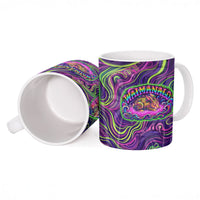Waimanalo Hawaii Sun Rabbit Ceramic Mug Psychedelic Trippy Neon Swirl Graphic
