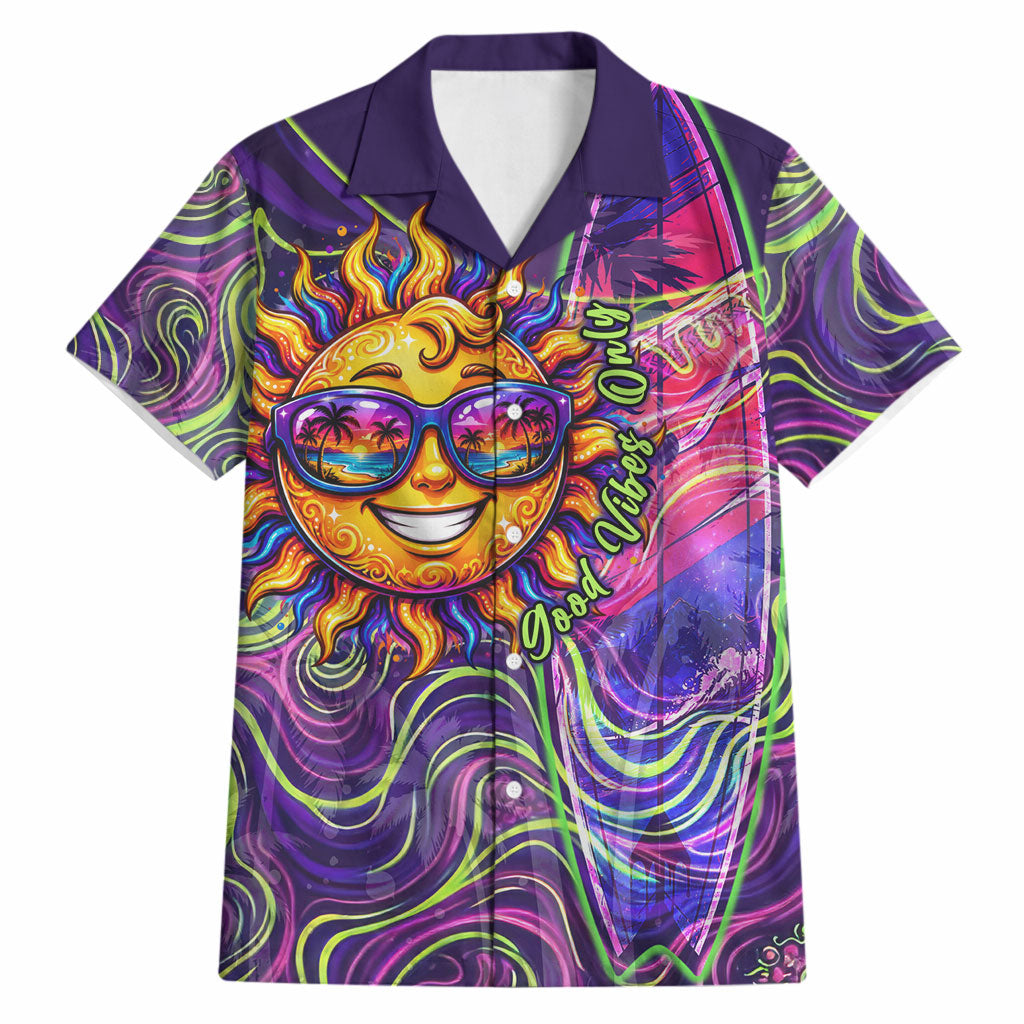 Waimanalo Hawaii Sun Rabbit Hawaiian Shirt Psychedelic Trippy Neon Swirl Graphic