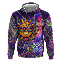 Waimanalo Hawaii Sun Rabbit Hoodie Psychedelic Trippy Neon Swirl Graphic