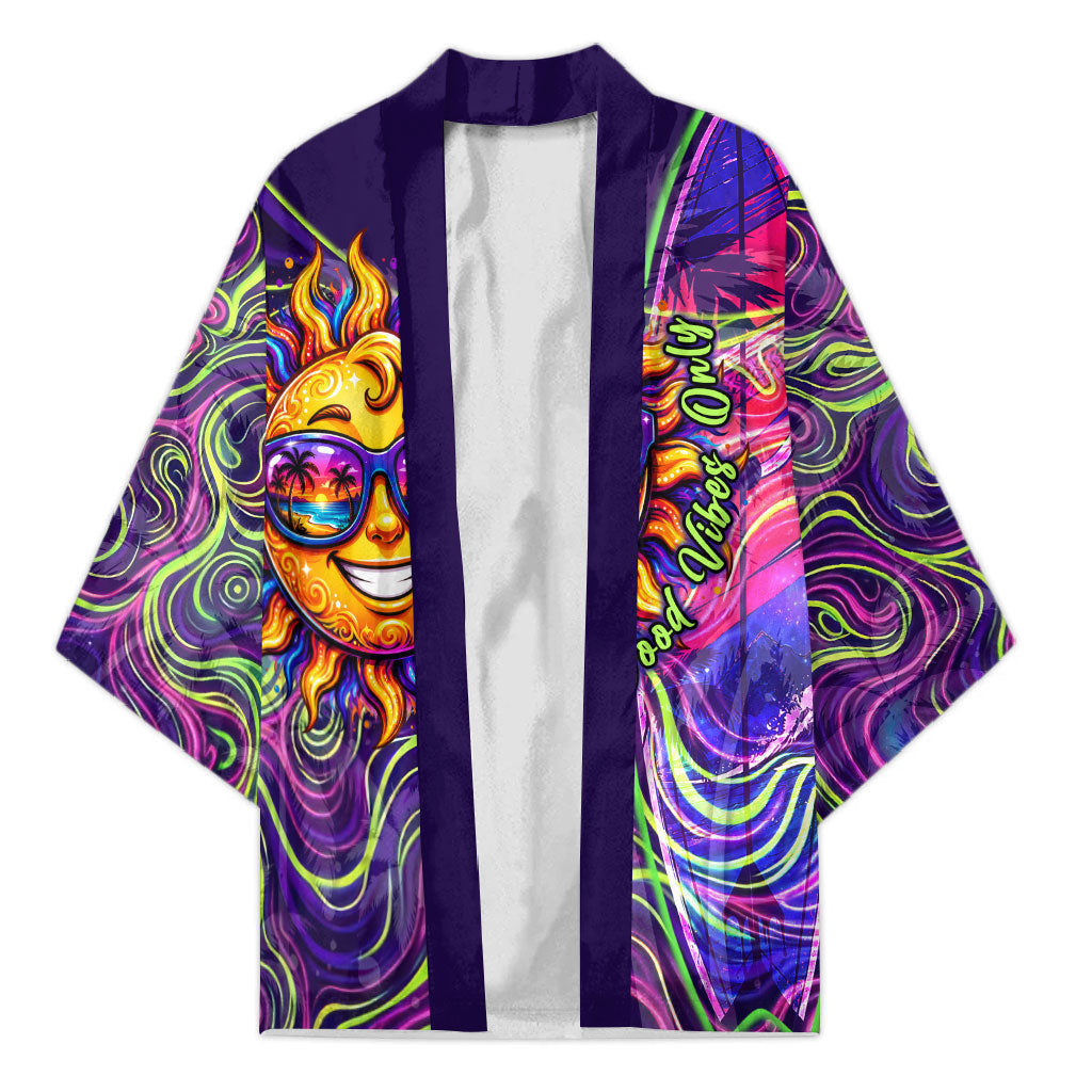 Waimanalo Hawaii Sun Rabbit Kimono Psychedelic Trippy Neon Swirl Graphic