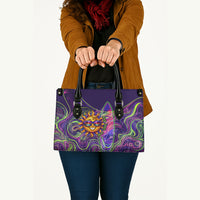 Waimanalo Hawaii Sun Rabbit Leather Bag Psychedelic Trippy Neon Swirl Graphic