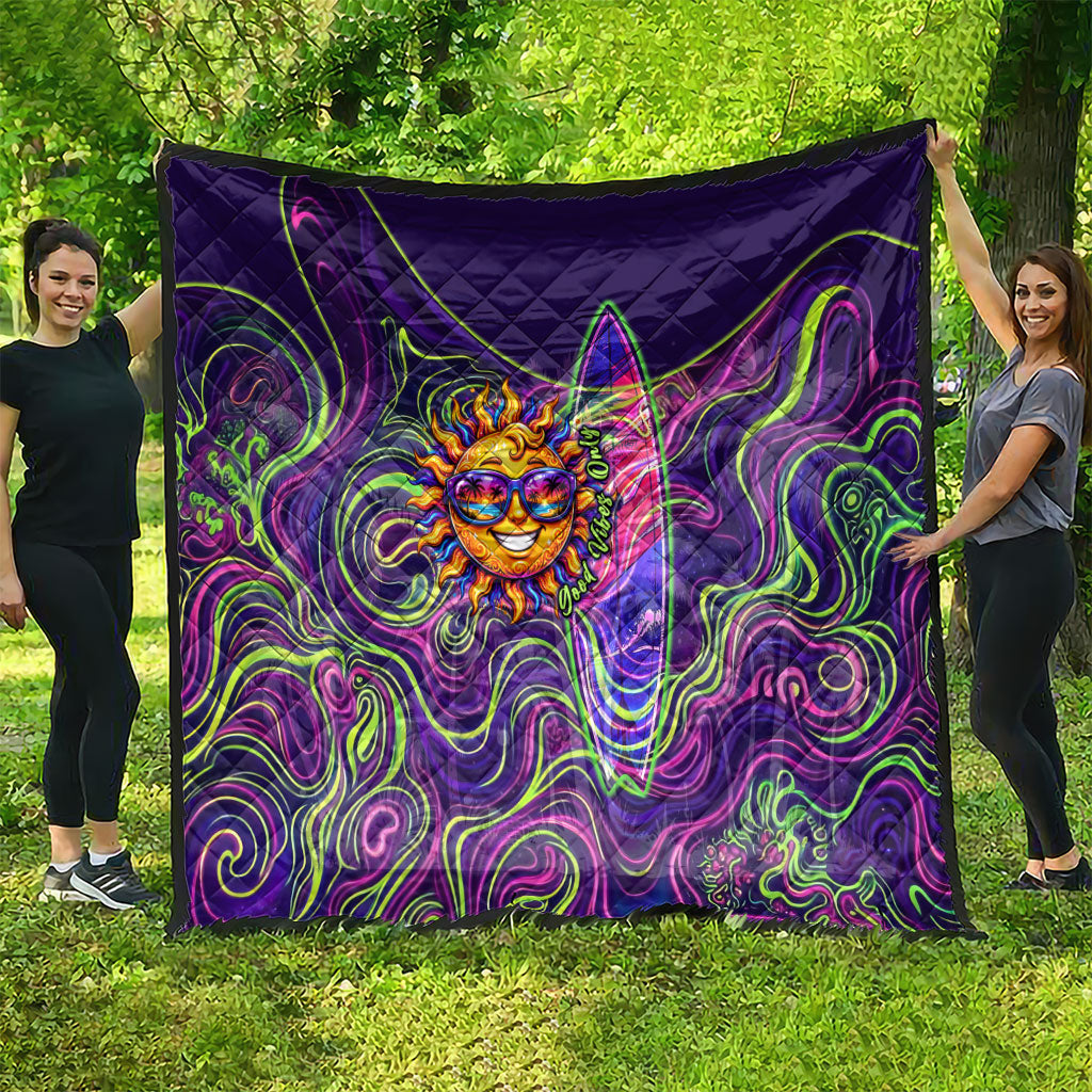 Waimanalo Hawaii Sun Rabbit Quilt Psychedelic Trippy Neon Swirl Graphic