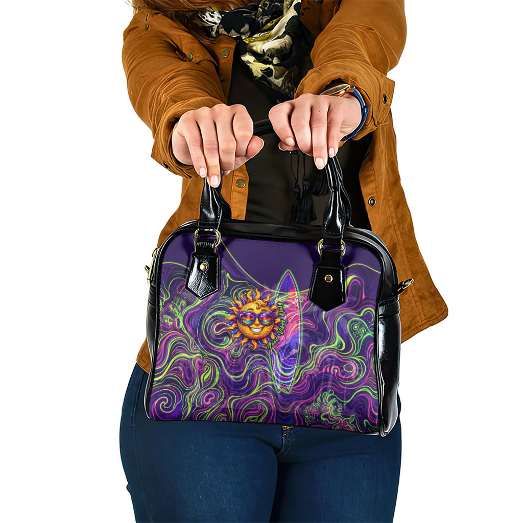 Waimanalo Hawaii Sun Rabbit Shoulder Handbag Psychedelic Trippy Neon Swirl Graphic