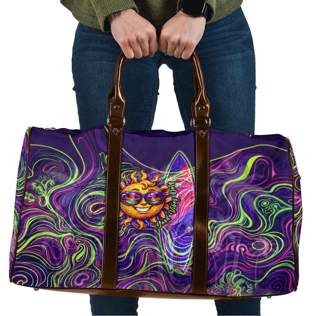 Waimanalo Hawaii Sun Rabbit Travel Bag Psychedelic Trippy Neon Swirl Graphic