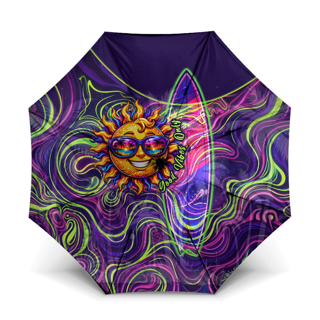 Waimanalo Hawaii Sun Rabbit Umbrella Psychedelic Trippy Neon Swirl Graphic