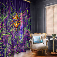 Waimanalo Hawaii Sun Rabbit Window Curtain Psychedelic Trippy Neon Swirl Graphic