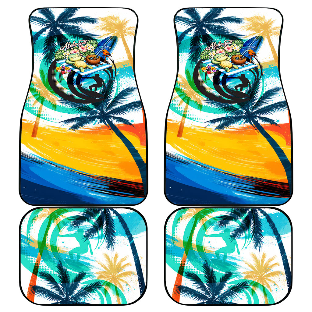 Hawaii Waimanalo Sea Turtle Car Mats Cute Tropical Beach Aloha Spirit Cartoon