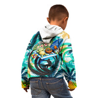 Hawaii Waimanalo Sea Turtle Kid Hoodie Cute Tropical Beach Aloha Spirit Cartoon