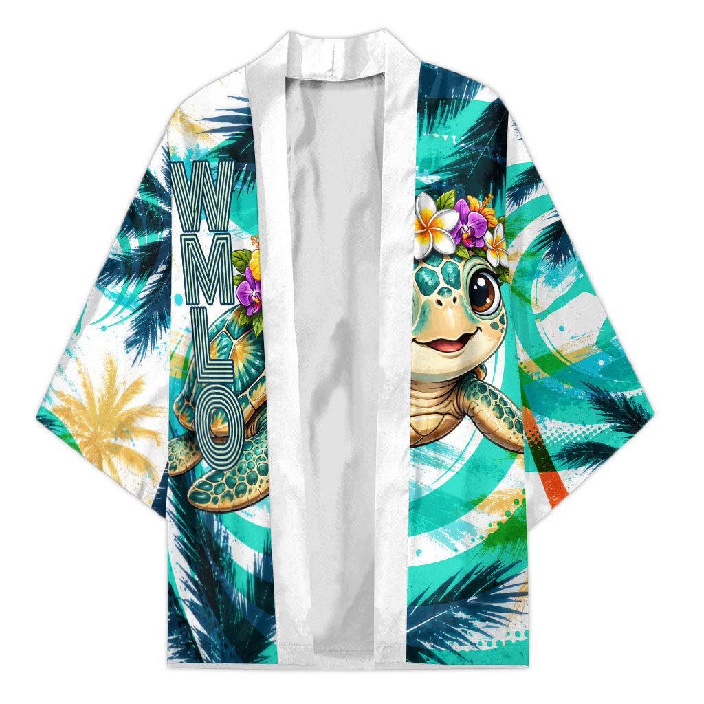 Hawaii Waimanalo Sea Turtle Kimono Cute Tropical Beach Aloha Spirit Cartoon
