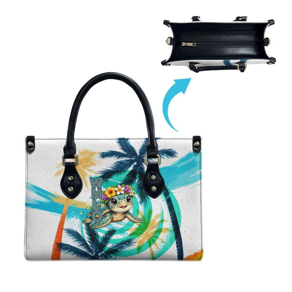 Hawaii Waimanalo Sea Turtle Leather Bag Cute Tropical Beach Aloha Spirit Cartoon