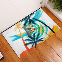 Hawaii Waimanalo Sea Turtle Rubber Doormat Cute Tropical Beach Aloha Spirit Cartoon