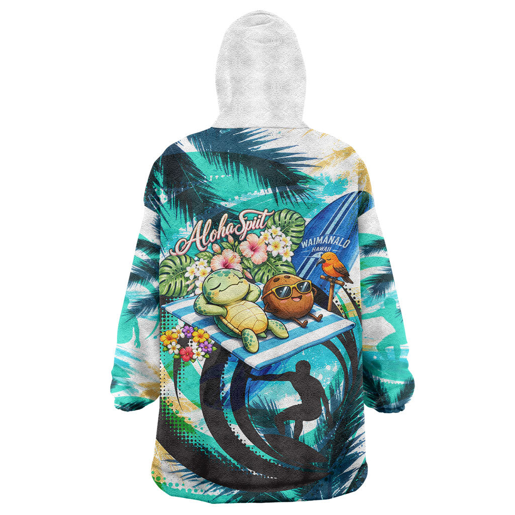 Hawaii Waimanalo Sea Turtle Wearable Blanket Hoodie Cute Tropical Beach Aloha Spirit Cartoon