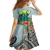 Polynesian Hawaii Kid Short Sleeve Dress Kanaka with Crab Tribal tattoo TS04 - Polynesian Pride