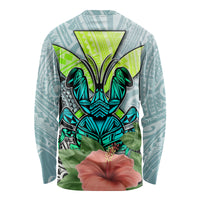 Polynesian Hawaii Long Sleeve Shirt Kanaka with Crab Tribal tattoo TS04 - Polynesian Pride