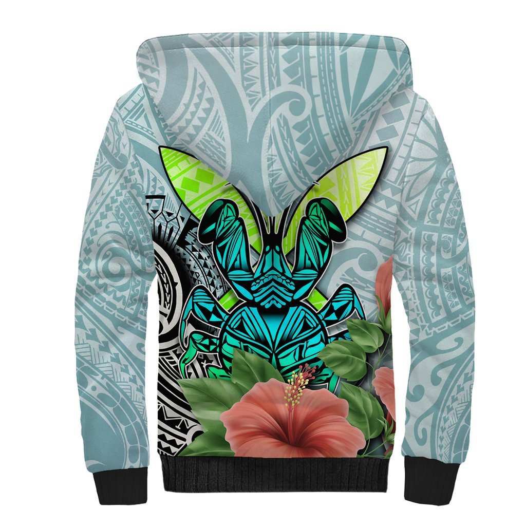 Polynesian Hawaii Sherpa Hoodie Kanaka with Crab Tribal tattoo TS04 - Polynesian Pride