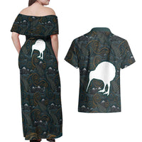 New Zealand is Calling and I Must Go Couples Matching Off Shoulder Maxi Dress and Hawaiian Shirt Kiwi Bird Silhouette TS04 - Polynesian Pride