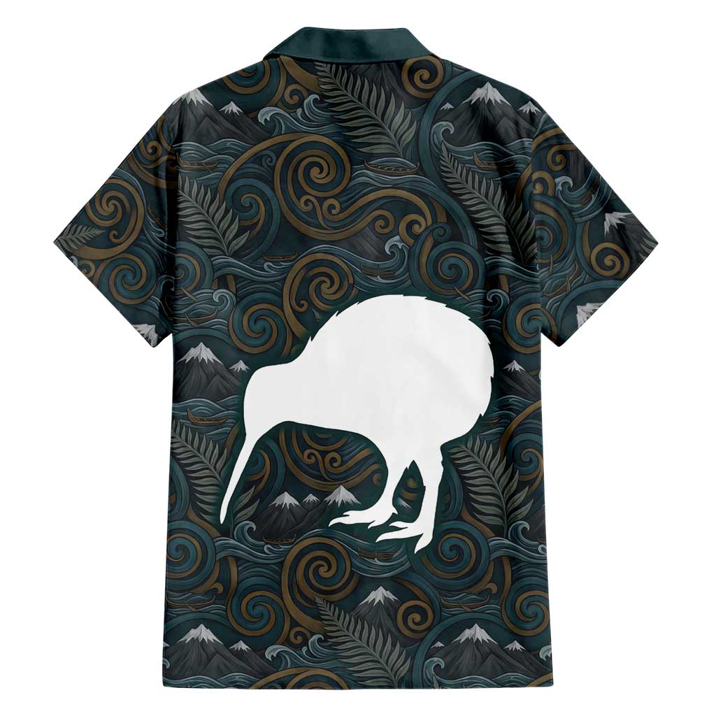 New Zealand is Calling and I Must Go Family Matching Long Sleeve Bodycon Dress and Hawaiian Shirt Kiwi Bird Silhouette TS04 - Polynesian Pride