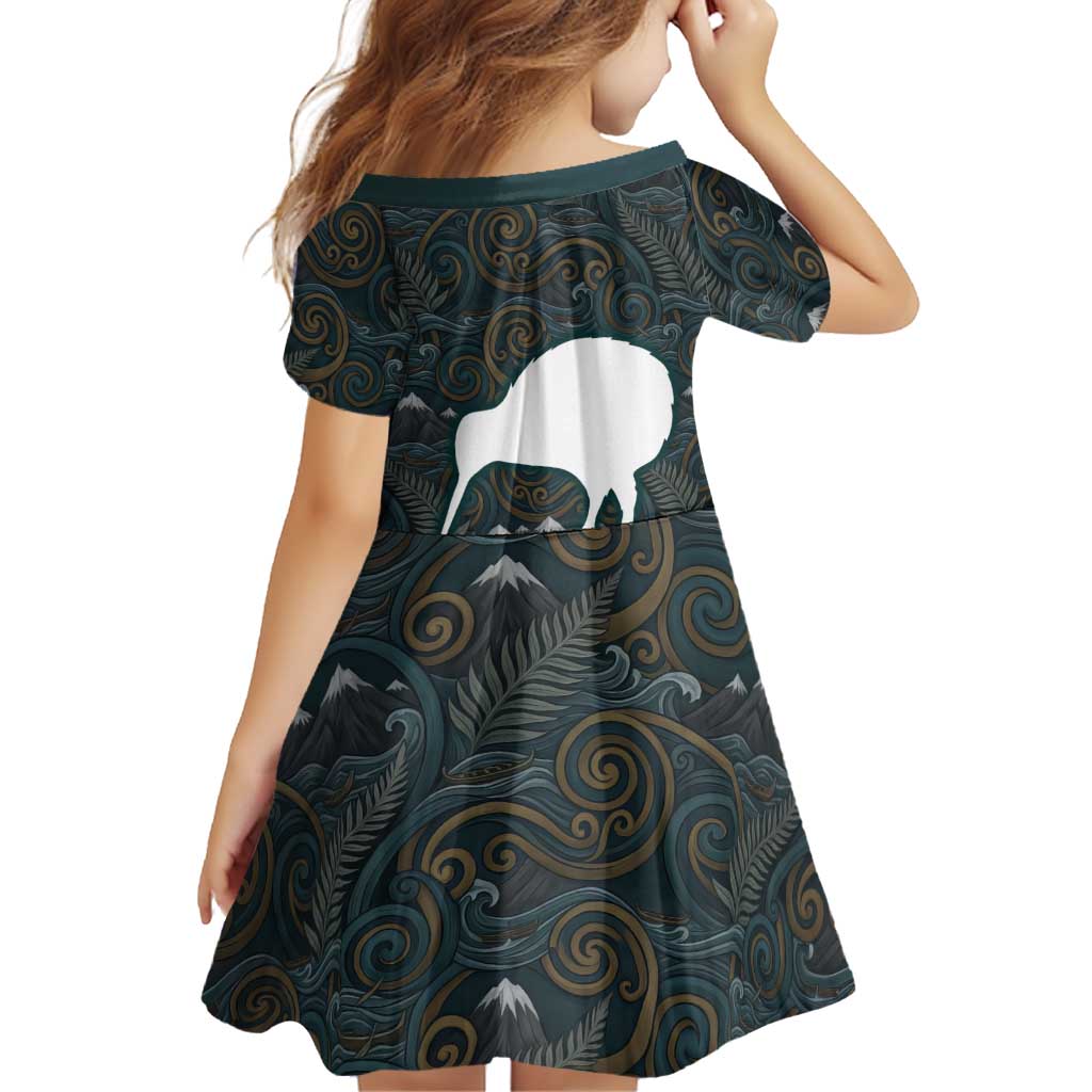 New Zealand is Calling and I Must Go Family Matching Off The Shoulder Long Sleeve Dress and Hawaiian Shirt Kiwi Bird Silhouette TS04 - Polynesian Pride