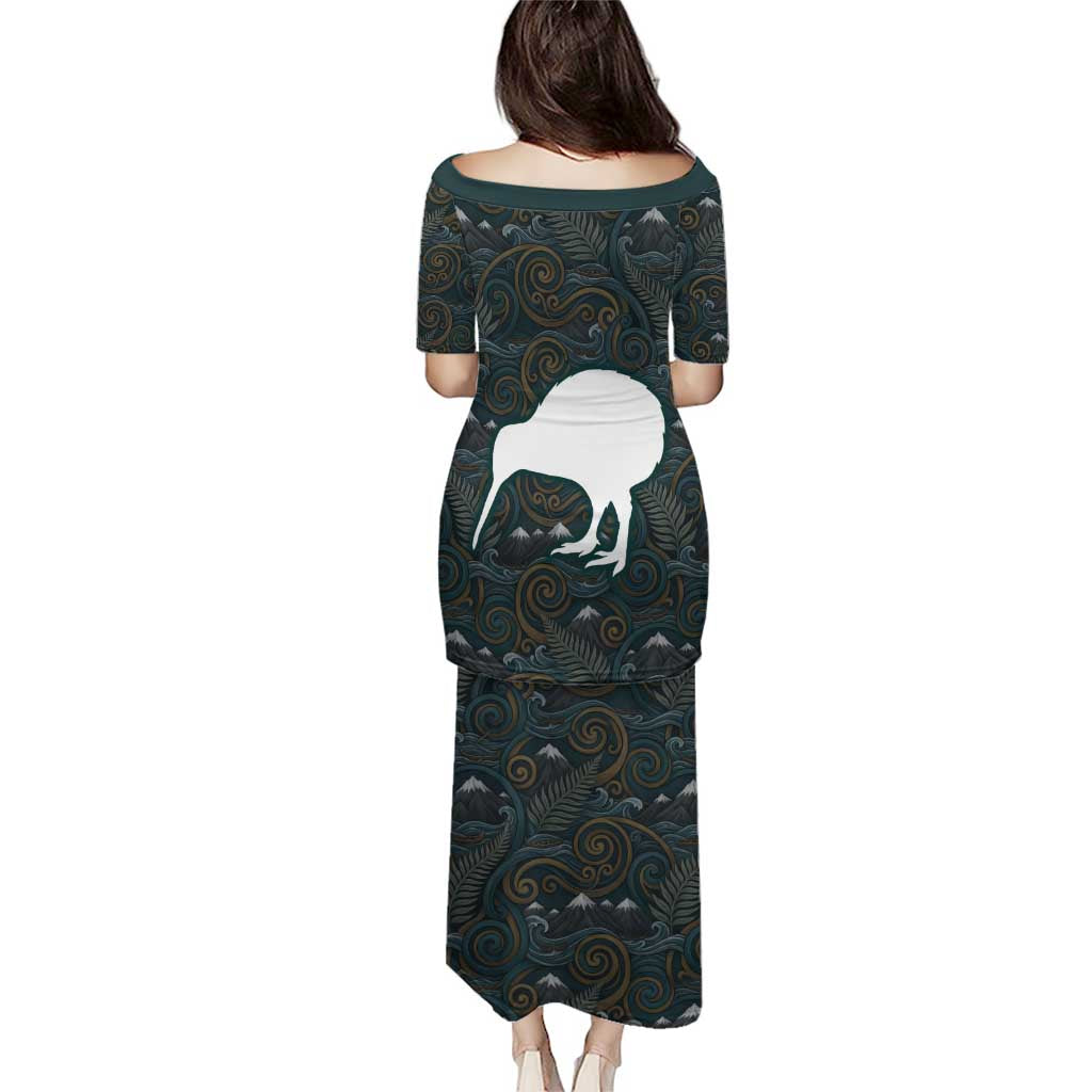 New Zealand is Calling and I Must Go Family Matching Puletasi and Hawaiian Shirt Kiwi Bird Silhouette TS04 - Polynesian Pride