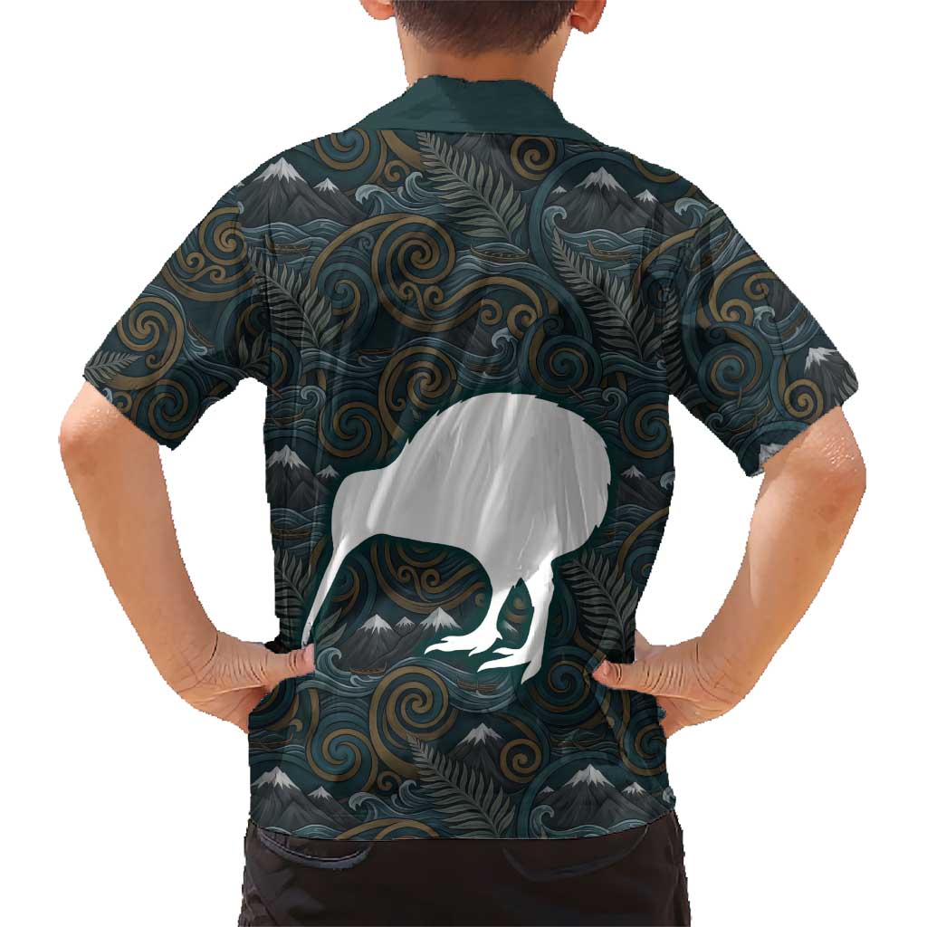 New Zealand is Calling and I Must Go Family Matching Short Sleeve Bodycon Dress and Hawaiian Shirt Kiwi Bird Silhouette TS04 - Polynesian Pride