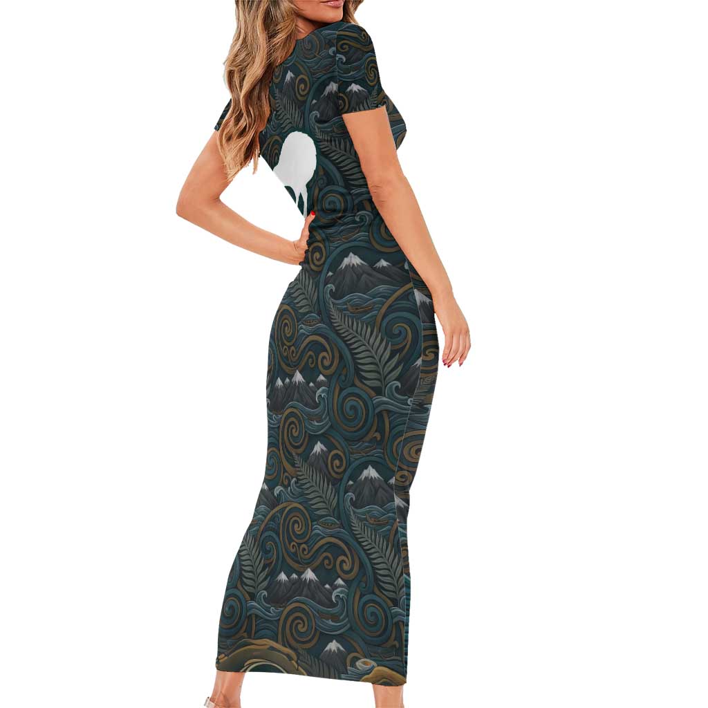 New Zealand is Calling and I Must Go Family Matching Short Sleeve Bodycon Dress and Hawaiian Shirt Kiwi Bird Silhouette TS04 - Polynesian Pride