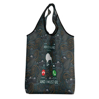 New Zealand is Calling and I Must Go Grocery Bag Kiwi Bird Silhouette