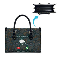 New Zealand is Calling and I Must Go Leather Bag Kiwi Bird Silhouette TS04 - Polynesian Pride