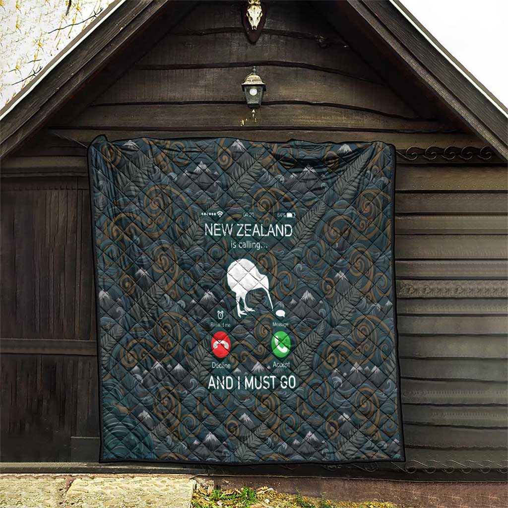 New Zealand is Calling and I Must Go Quilt Kiwi Bird Silhouette