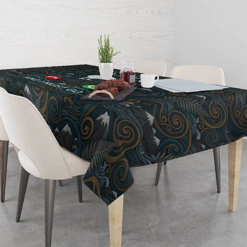 New Zealand is Calling and I Must Go Tablecloth Kiwi Bird Silhouette