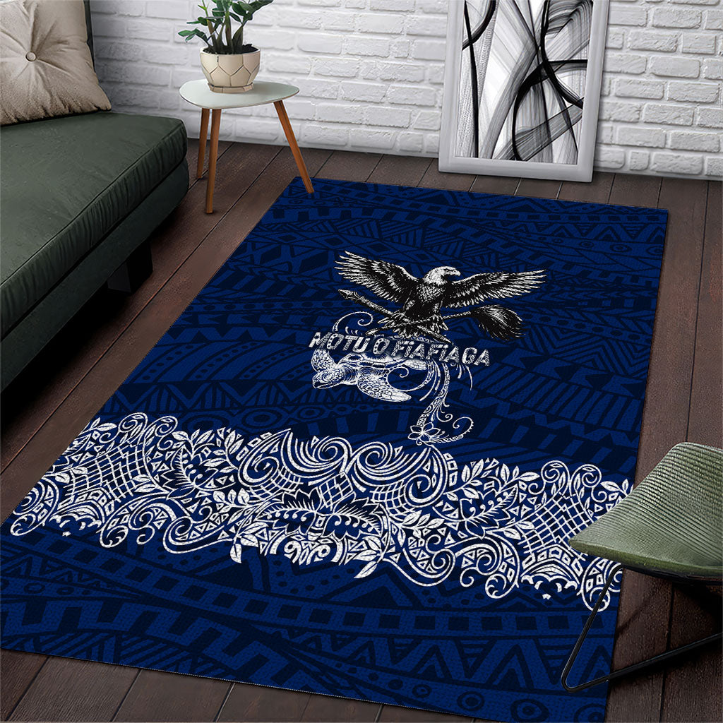 American Samoa Eagle Area Rug Sea Turtle Traditional Polynesian Tribal Tattoo