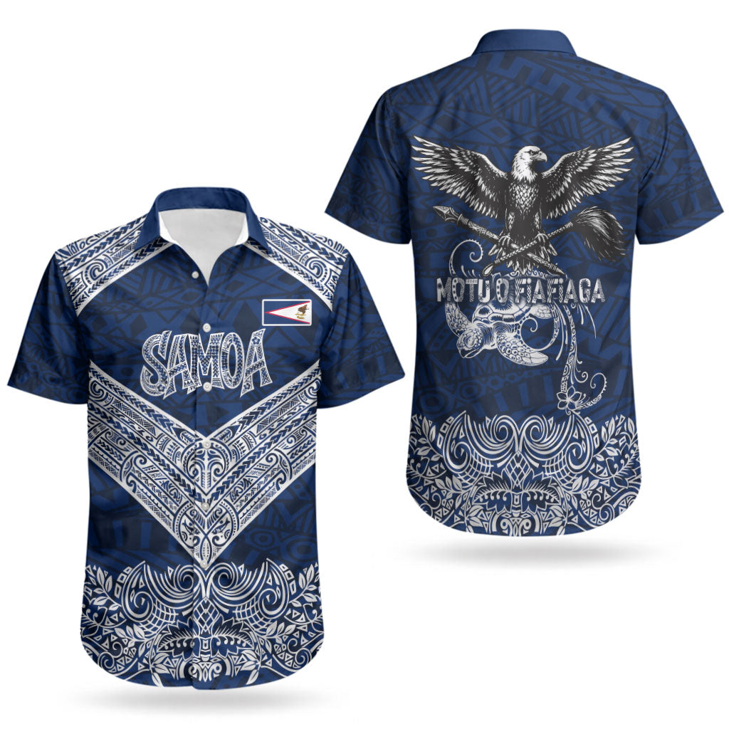 American Samoa Eagle Couples Matching Long Sleeve Bodycon Dress and Hawaiian Shirt Sea Turtle Traditional Polynesian Tribal Tattoo