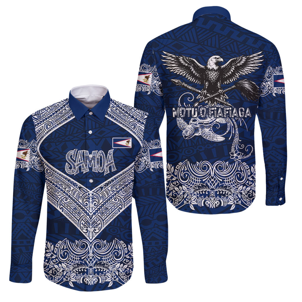 American Samoa Eagle Family Matching Off Shoulder Short Dress and Hawaiian Shirt Sea Turtle Traditional Polynesian Tribal Tattoo