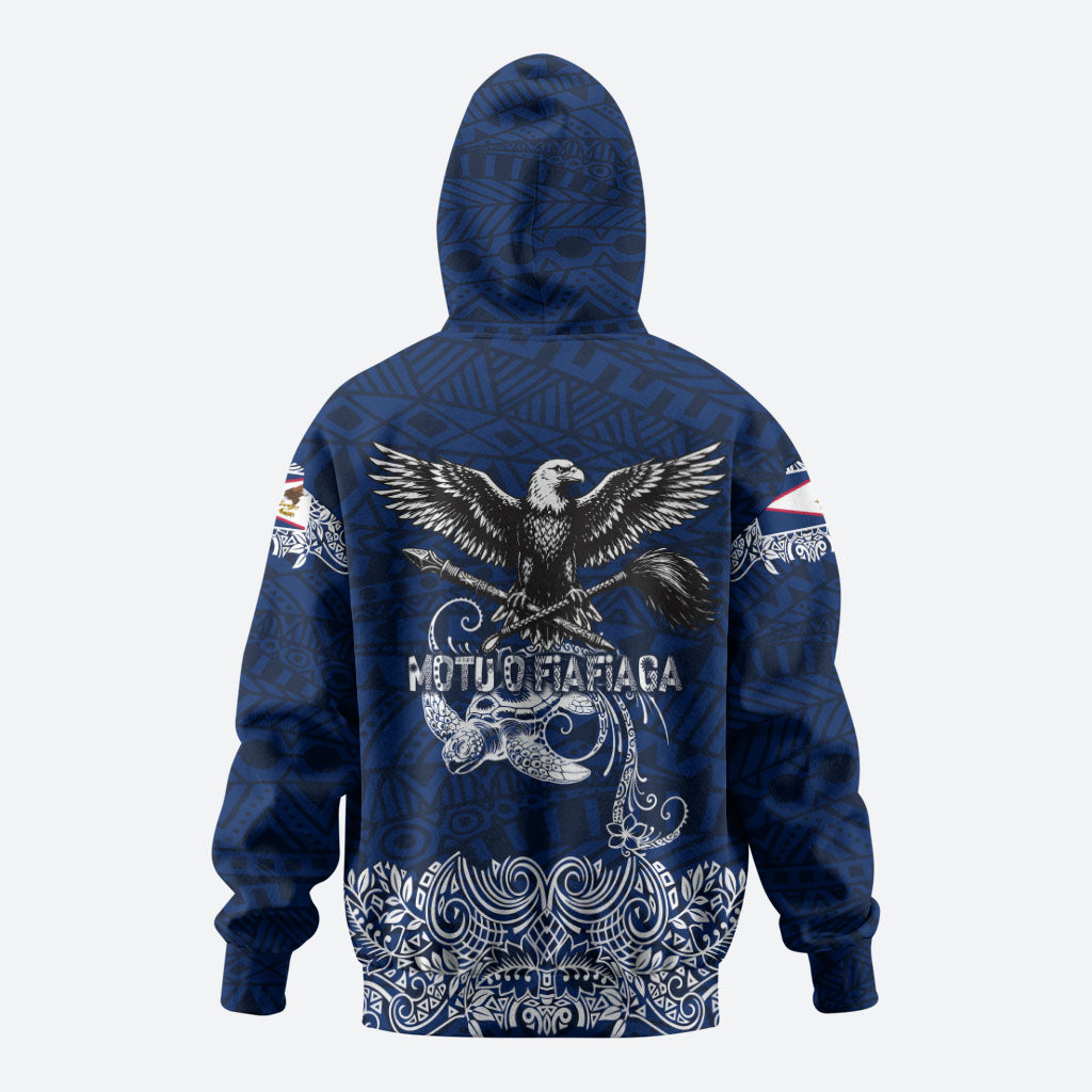 American Samoa Eagle Hoodie Sea Turtle Traditional Polynesian Tribal Tattoo
