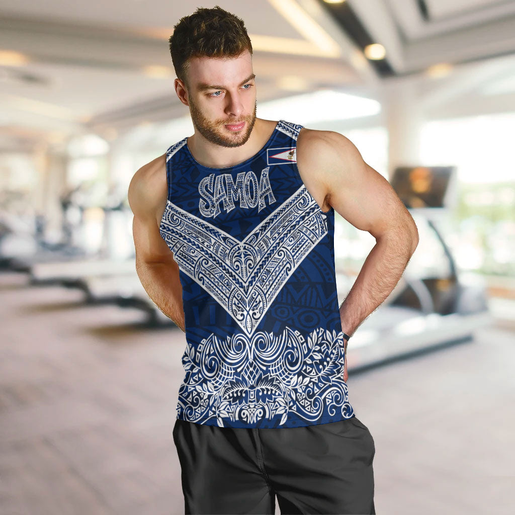 American Samoa Eagle Men Tank Top Sea Turtle Traditional Polynesian Tribal Tattoo