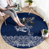 American Samoa Eagle Round Carpet Sea Turtle Traditional Polynesian Tribal Tattoo