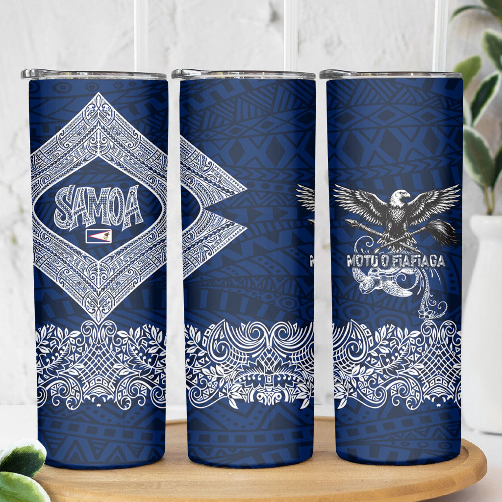 American Samoa Eagle Skinny Tumbler Sea Turtle Traditional Polynesian Tribal Tattoo