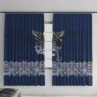 American Samoa Eagle Window Curtain Sea Turtle Traditional Polynesian Tribal Tattoo