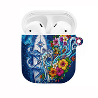 American Samoa Pago Pago AirPods Case Sea Turtle And Fruit Bat - Tropical Hibiscus Flowers Polynesian