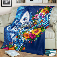 American Samoa Pago Pago Blanket Sea Turtle And Fruit Bat - Tropical Hibiscus Flowers Polynesian